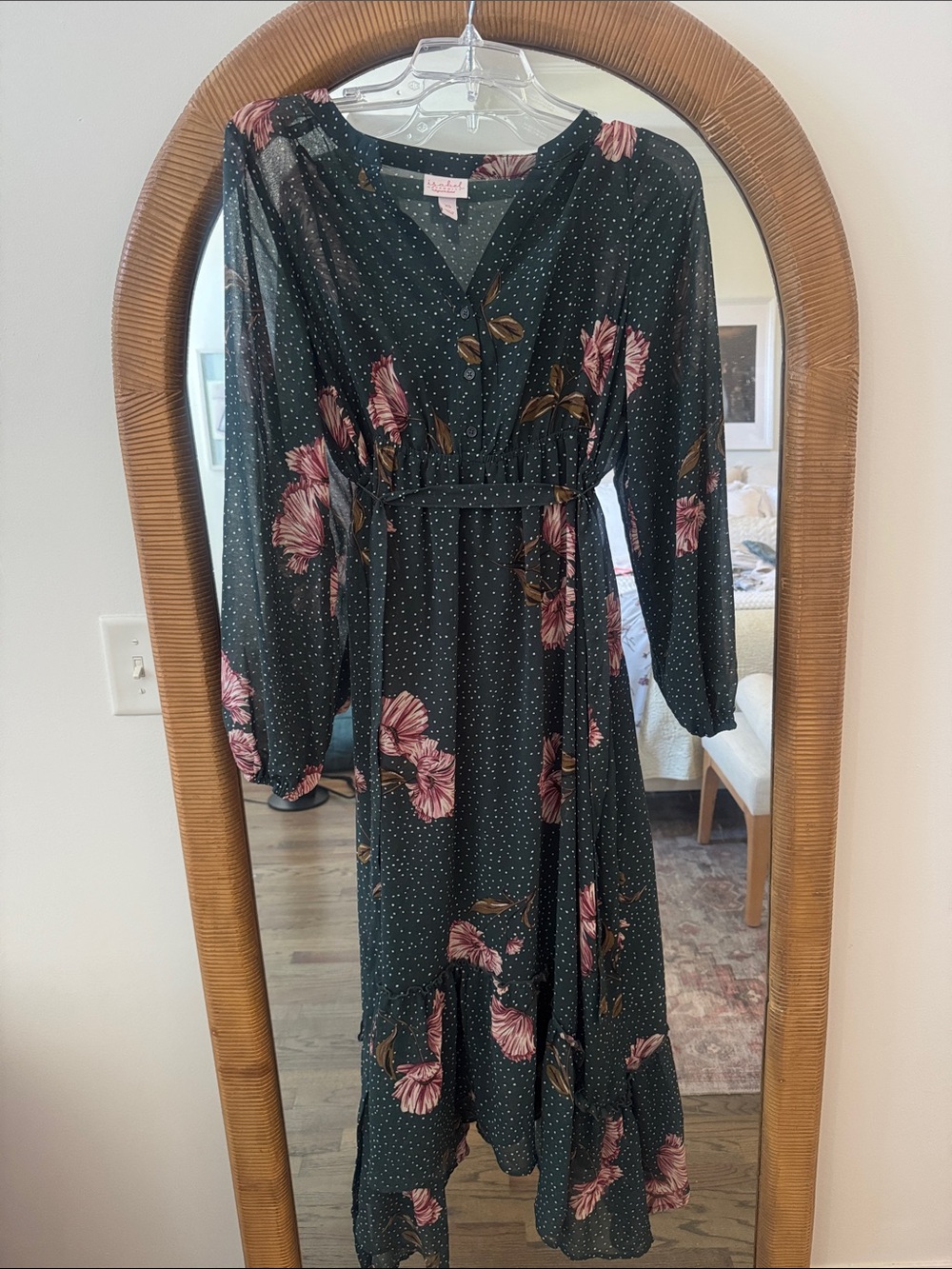 Isabel Maternity by Ingrid & Isabel Dark Green Floral Maxi Dress